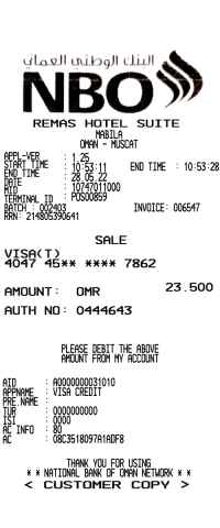 HOTEL receipt template - NBO image