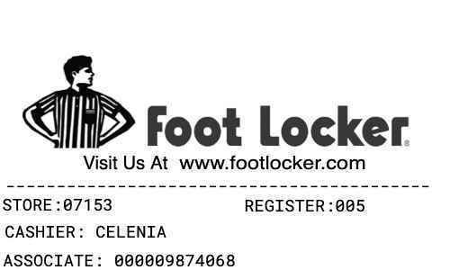 Foot Locker receipt template image