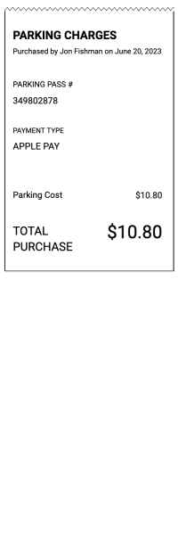 Parking mobile payment receipt image