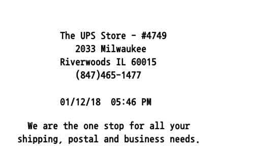 UPS Store Shipping Receipt image