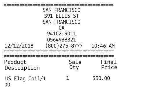 USPS Receipt - Coil of Stamps image