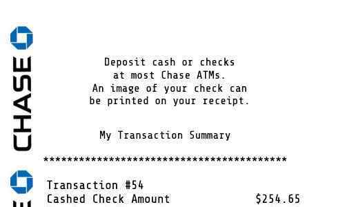 Chase ATM receipt template image