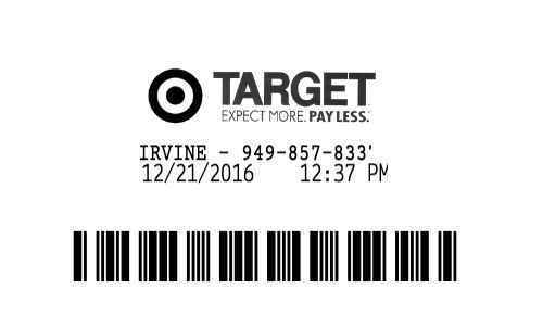 Target receipt template image