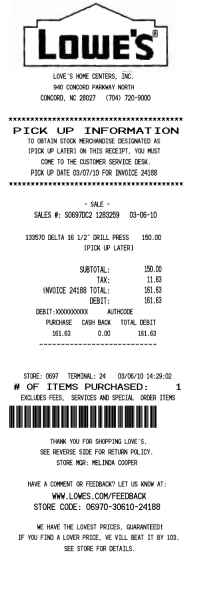 hermes receipt template