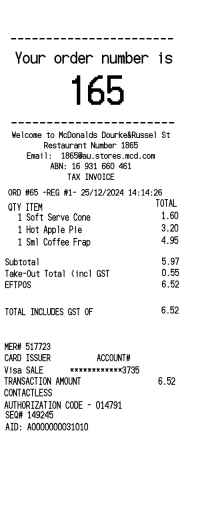 McDonalds Australia receipt template image
