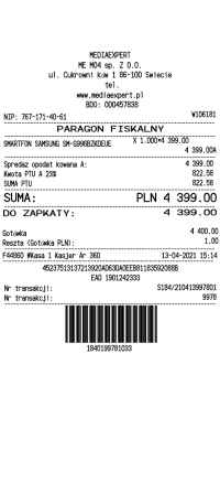 MediaExpert receipt template