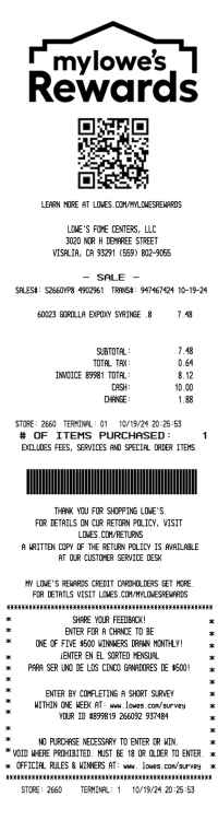 Lowes receipt template New QR