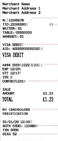 Generic Credit receipt POS