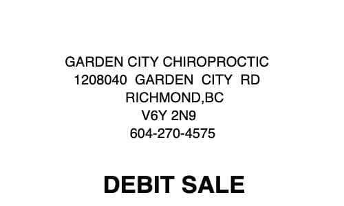 DEBIT Card receipt - Chiropractic image