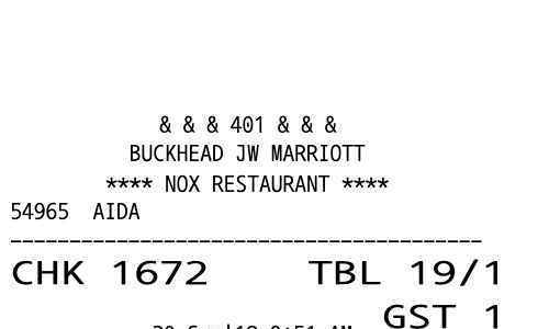 JW Marriott receipt template image