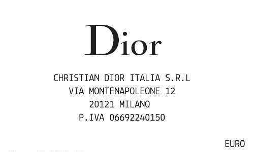 Dior Milano receipt template image