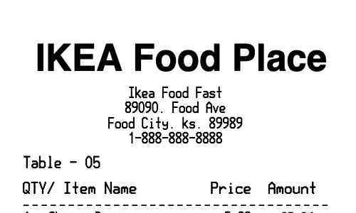 IKEA receipt template image