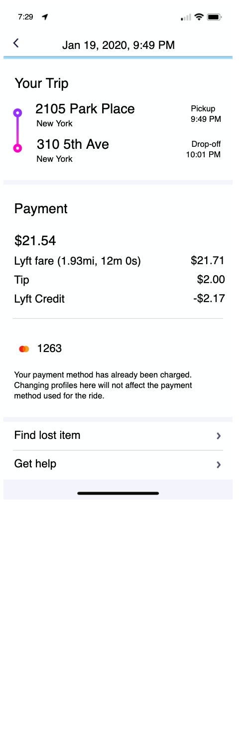 Lyft receipt template