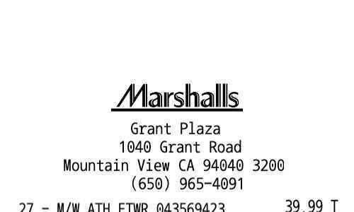 Marshalls receipt image