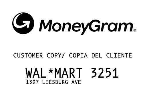 MoneyGram receipt template image
