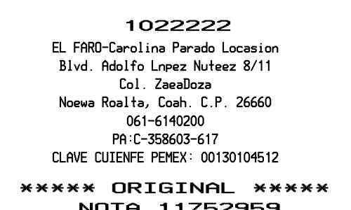 Pemex gas receipt template Spanish image