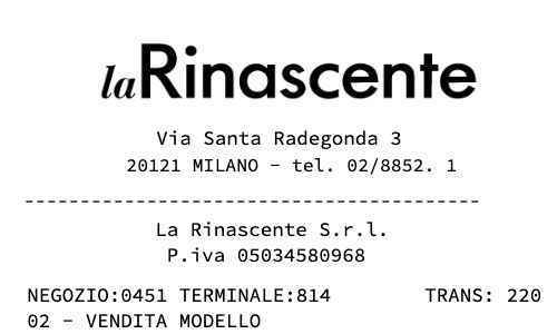 Rinascente GUCCI receipt template image