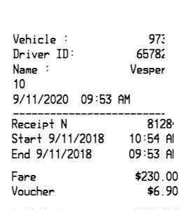 Taxi receipt template 002 image