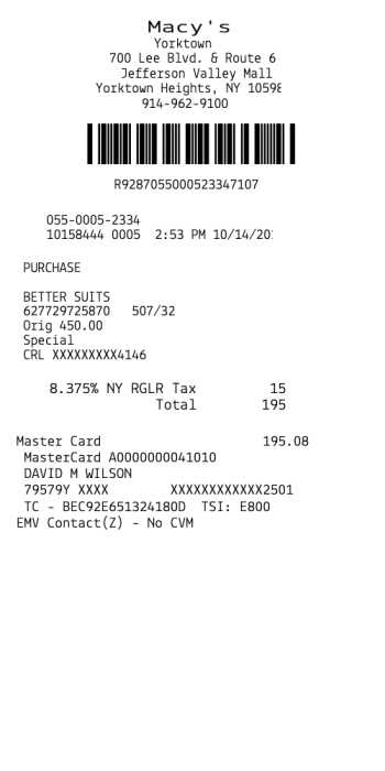 Macys receipt template image