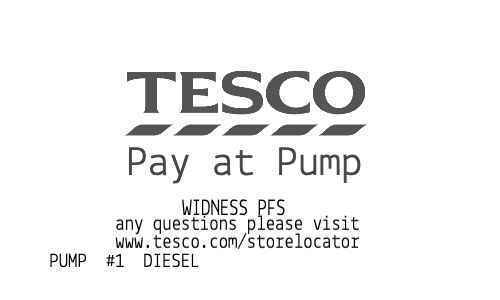 TESCO fuel receipt template image