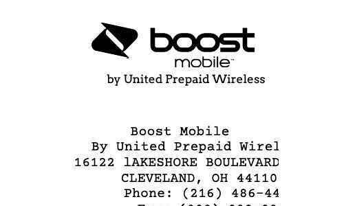 BOOST Mobile receipt template image