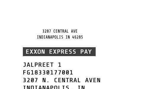 EXXON fuel receipt template image