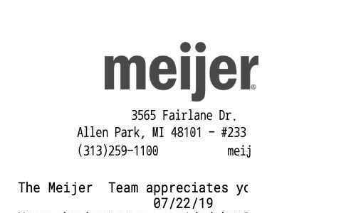 Meijer grocery store receipt template image