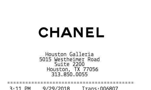 CHANEL receipt template image