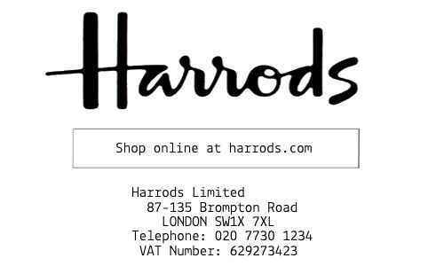 Harrods receipt template image
