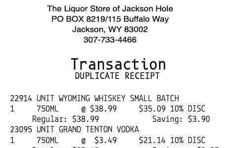 Liquor Store receipt template image