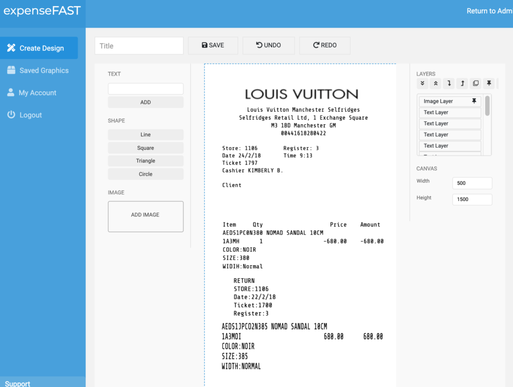 Louis Vuitton Receipt Copy